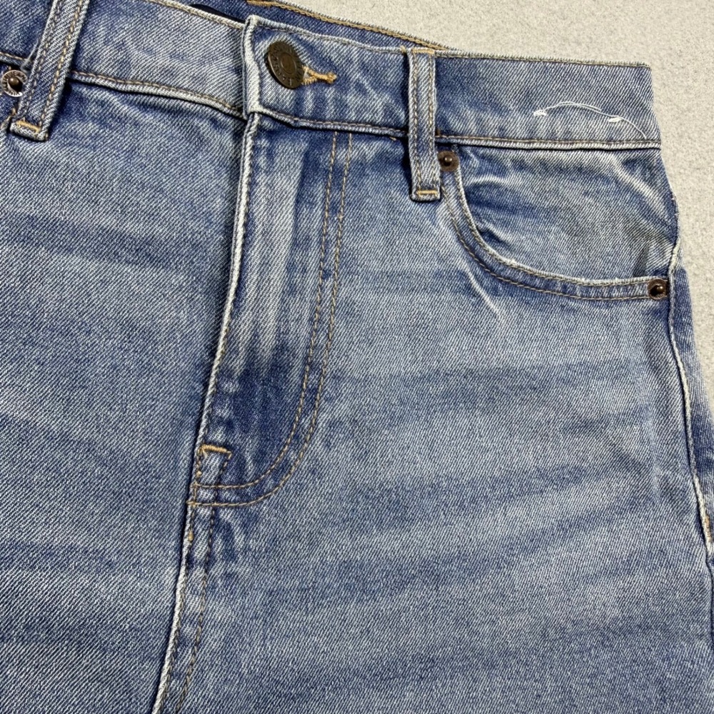 Calvin Klein Jeans Womens Distressed Denim Mini Skirt Blue Frayed Hem Size 24